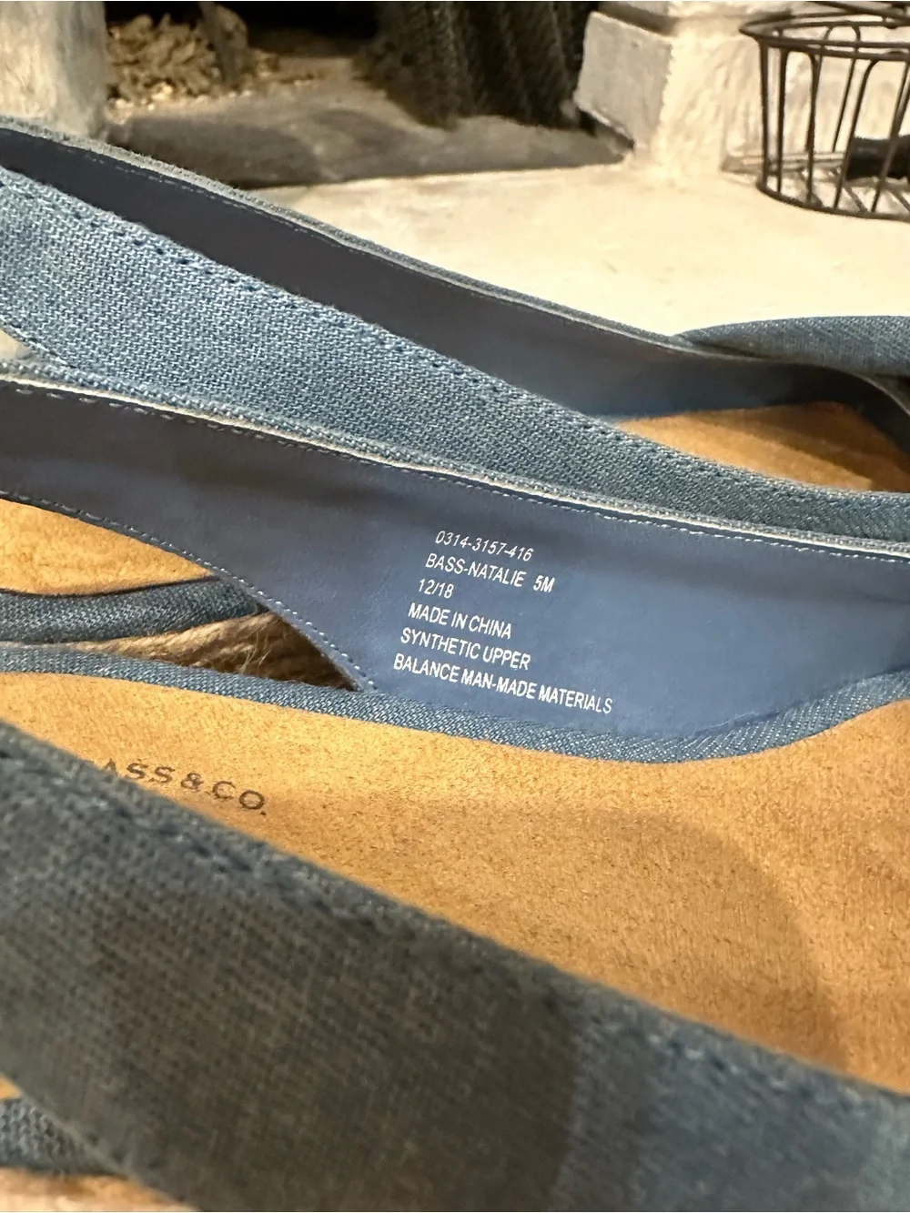 G.H. Bass & Co. Denim Blue Knotted Espadrille Slingbacks